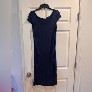 Momo Maternity Navy Midi Dress